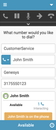 New Interaction window for calls with caller ID